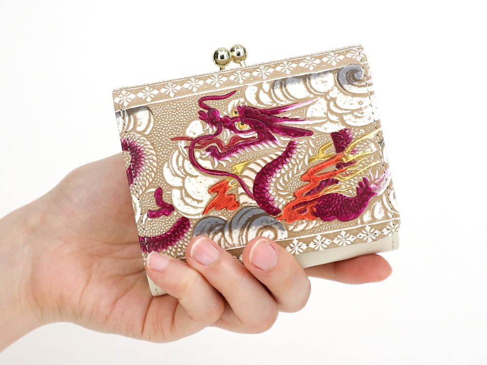 Dragon (Wine) Small GAMAGUCHI Trifold Wallet