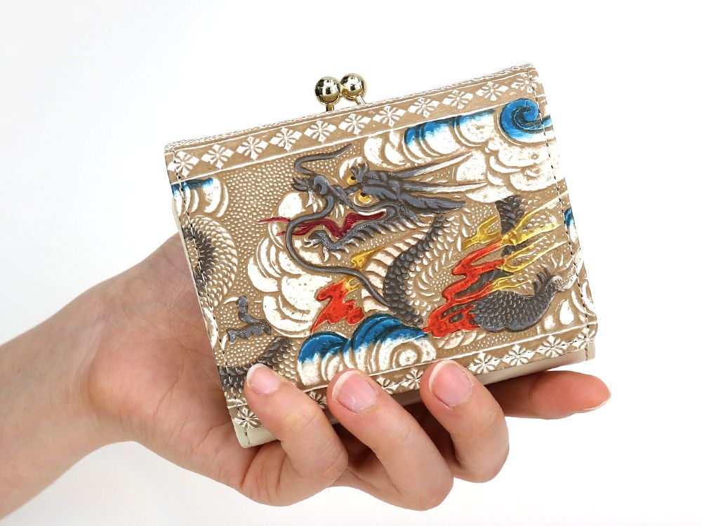Dragon (Gray) Small GAMAGUCHI Trifold Wallet
