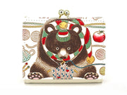 Knitting Bear Small GAMAGUCHI Trifold Wallet