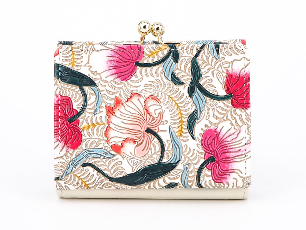 North Garden (Coral) Small GAMAGUCHI Trifold Wallet