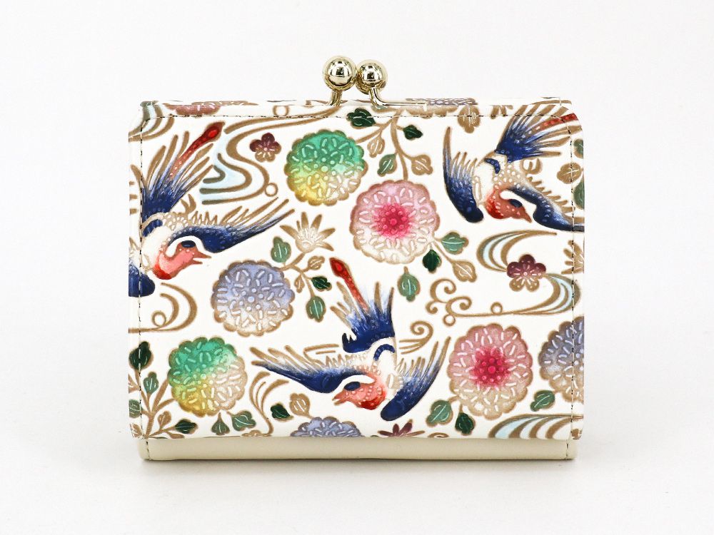 KACHO - Birds and Flowers Small GAMAGUCHI Trifold Wallet