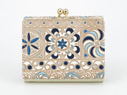 KINSHA - Persia Tiles (Blue) Small GAMAGUCHI Trifold Wallet