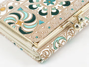 KINSHA - Persia Tiles (Green) Small GAMAGUCHI Trifold Wallet