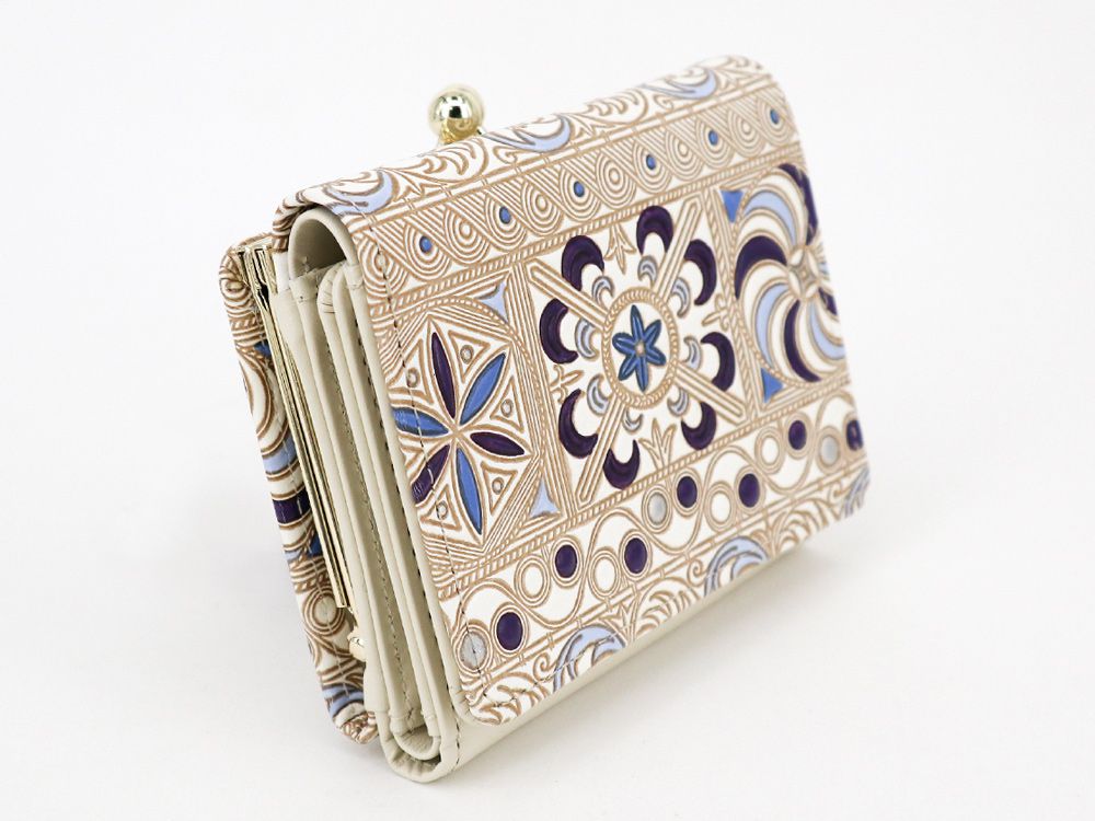 KINSHA - Persia Tiles (Purple) Small GAMAGUCHI Trifold Wallet