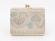 Silver Hearts (Mint Green) Small GAMAGUCHI Trifold Wallet