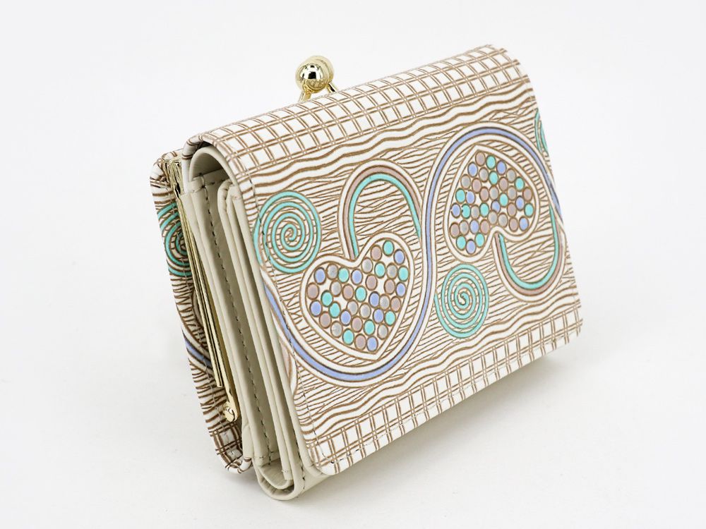 Silver Hearts (Mint Green) Small GAMAGUCHI Trifold Wallet