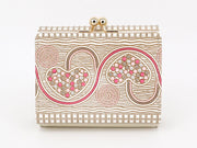 Silver Hearts (Mocha Pink) Small GAMAGUCHI Trifold Wallet