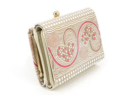 Silver Hearts (Mocha Pink) Small GAMAGUCHI Trifold Wallet