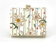 White Lilies Small GAMAGUCHI Trifold Wallet