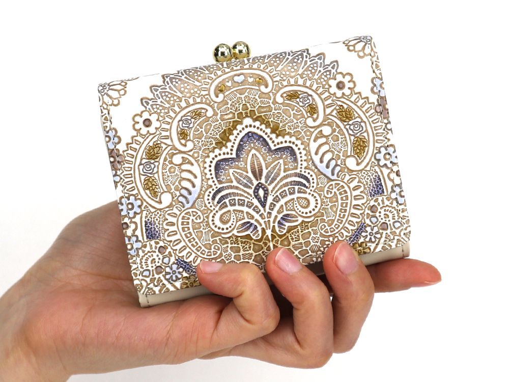 Antique Lace (Blue) Small GAMAGUCHI Trifold Wallet
