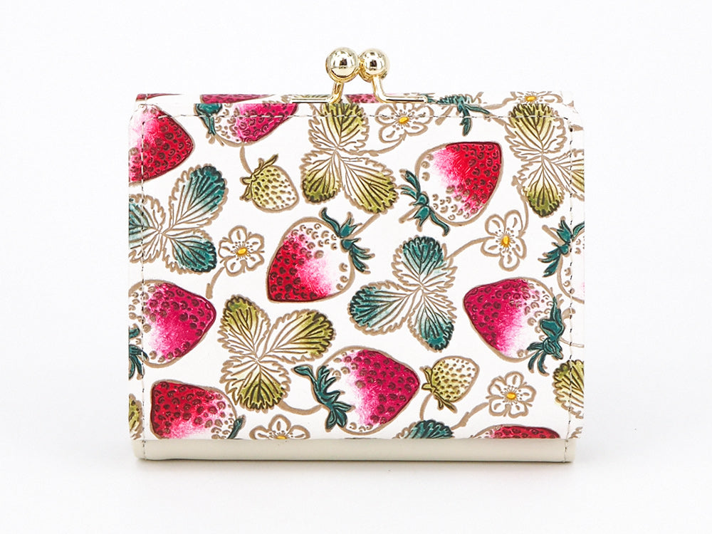 Strawberries Small GAMAGUCHI Trifold Wallet