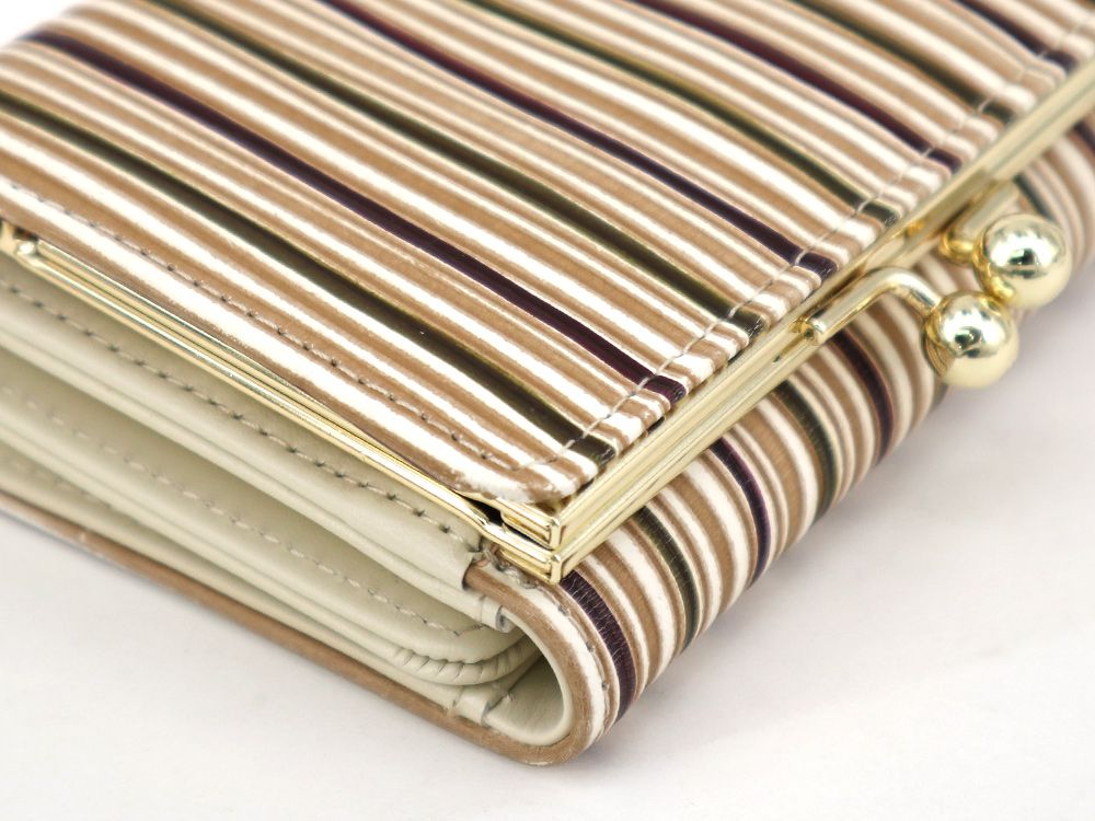 YATARAJIMA - Vertical Stripes Small GAMAGUCHI Trifold Wallet