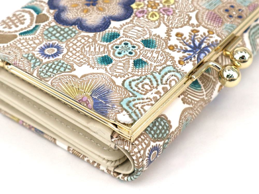 Spring Bloom (Blue) Small GAMAGUCHI Trifold Wallet