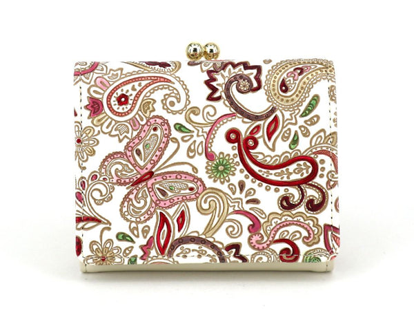 Paisley (Ruby) Small GAMAGUCHI Trifold Wallet