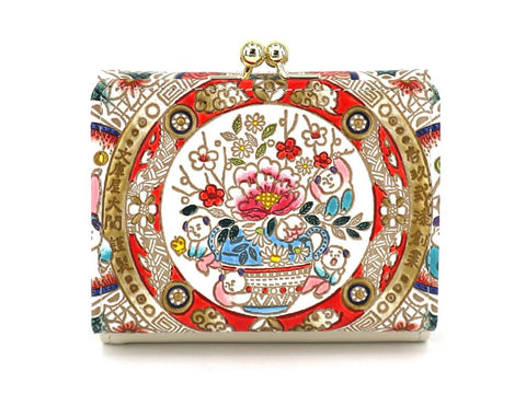 KARAKO - Chinese Dolls  Small GAMAGUCHI Trifold Wallet