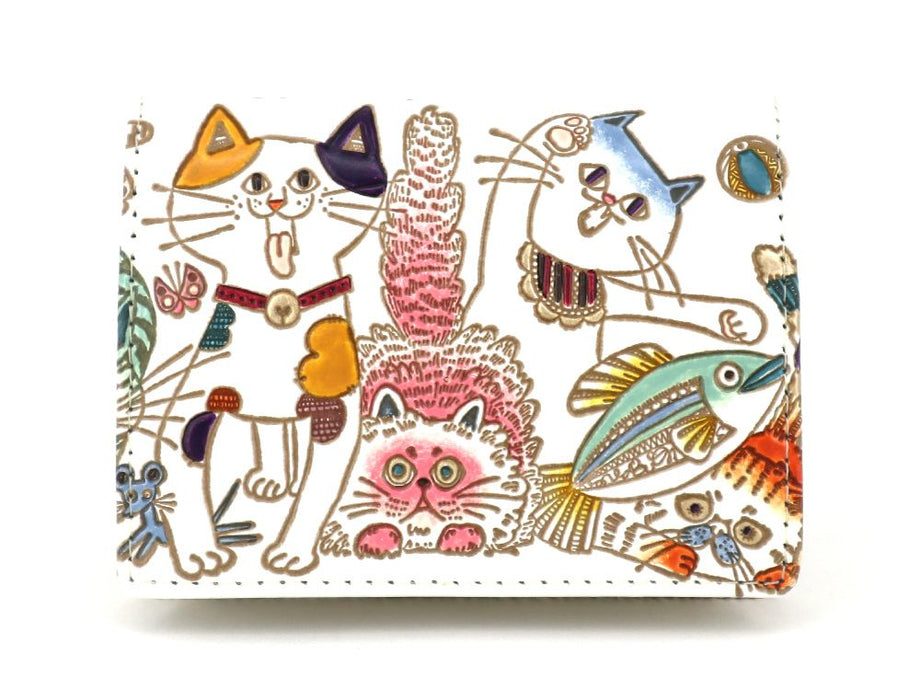 Cats Square Coin Purse | BUNKOYA OOZEKI | Handpainting