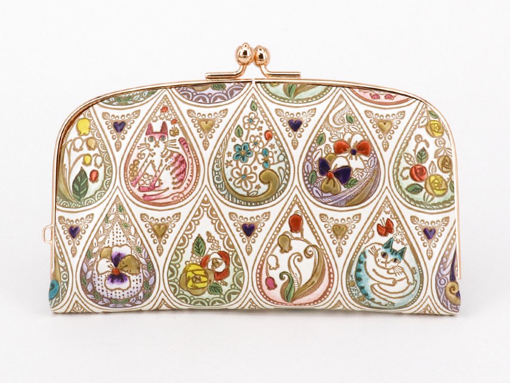 Flowers and Cats (Mix) GAMAGUCHI Small Clasp Purse