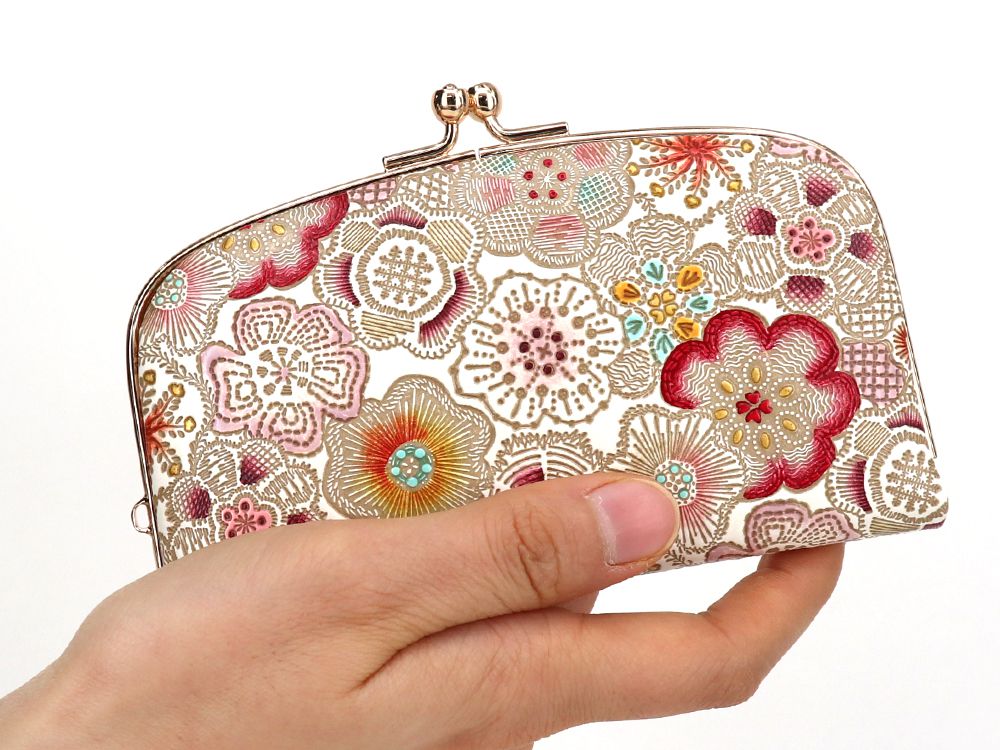 Spring Bloom (Red) GAMAGUCHI Small Clasp Purse