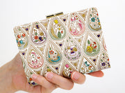 Flowers and Cats (Mix) GAMASATSU Square Billfold with Clasp
