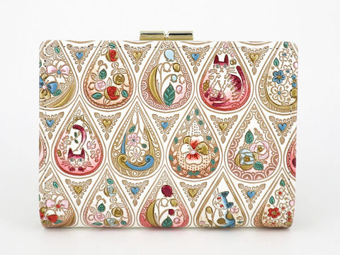 Flowers and Cats (Rose) GAMASATSU Square Billfold with Clasp