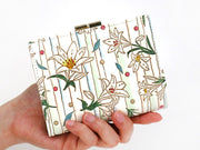 White Lilies Square Billfold with Clasp