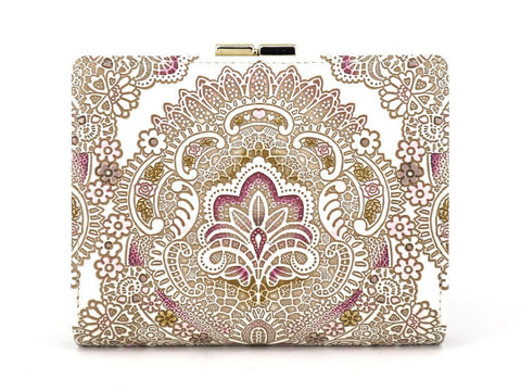 Antique Lace (Pink) GAMASATSU Square Billfold with Clasp