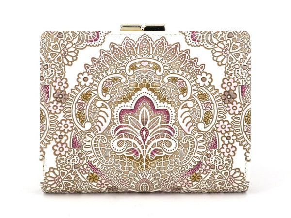 Antique Lace (Pink) GAMASATSU Square Billfold with Clasp
