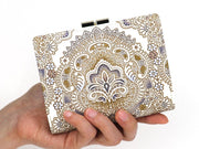 Antique Lace (Blue) GAMASATSU Square Billfold with Clasp