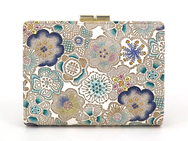 Spring Bloom (Blue) Square Billfold with Clasp