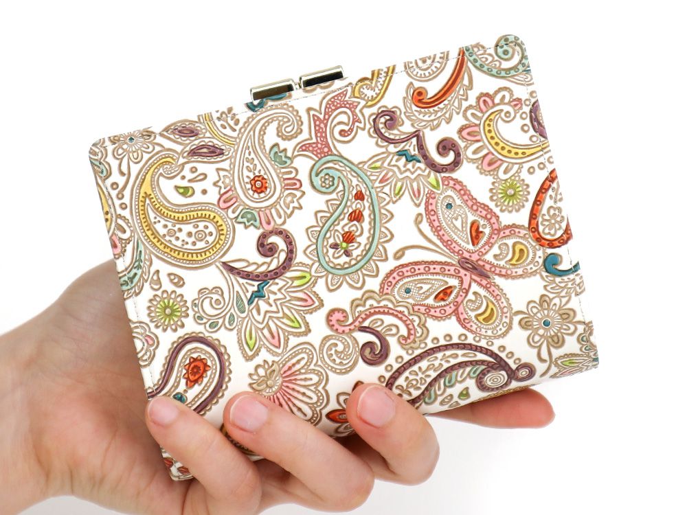 Paisley Square Billfold with Clasp