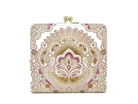 Antique Lace (Pink)  Square GAMAGUCHI Clasp Purse