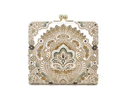 Antique Lace (Green) Square GAMAGUCHI Clasp Purse