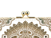 Antique Lace (Green) Square GAMAGUCHI Clasp Purse