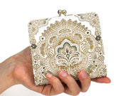 Antique Lace (Green) Square GAMAGUCHI Clasp Purse