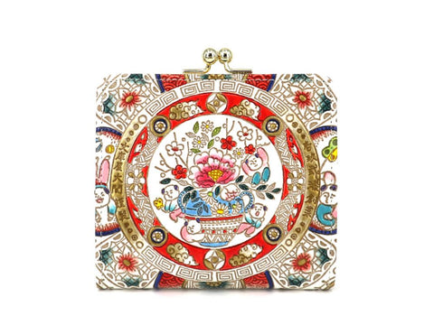 KARAKO - Chinese Dolls   Square GAMAGUCHI Clasp Purse