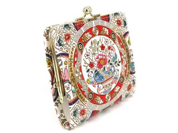 KARAKO - Chinese Dolls   Square GAMAGUCHI Clasp Purse
