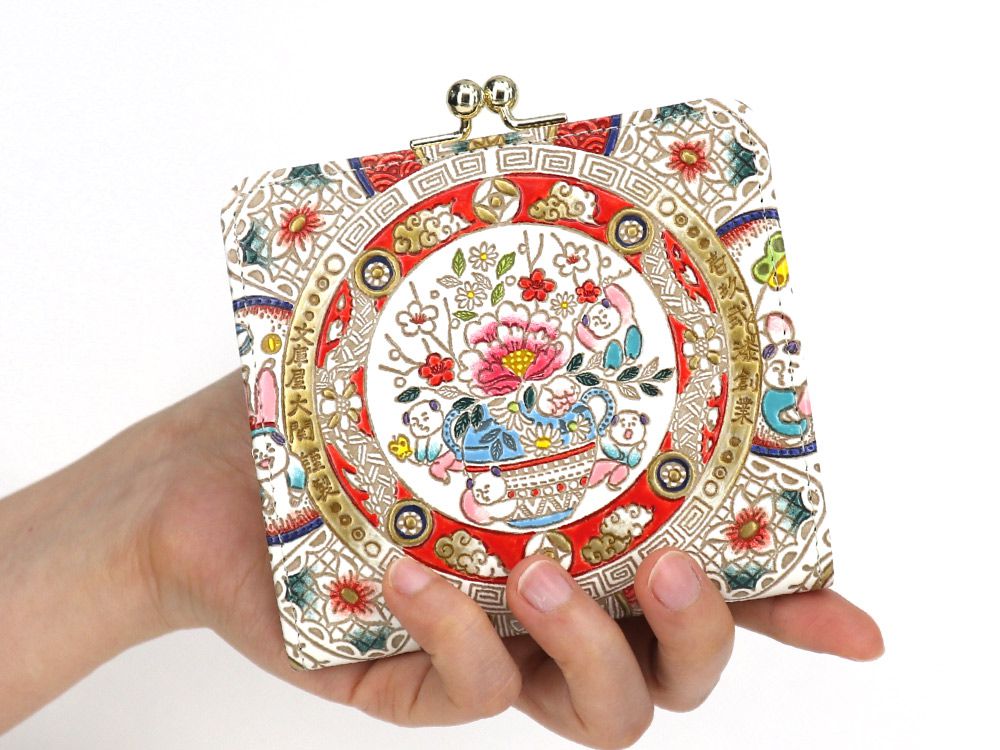 KARAKO - Chinese Dolls   Square GAMAGUCHI Clasp Purse