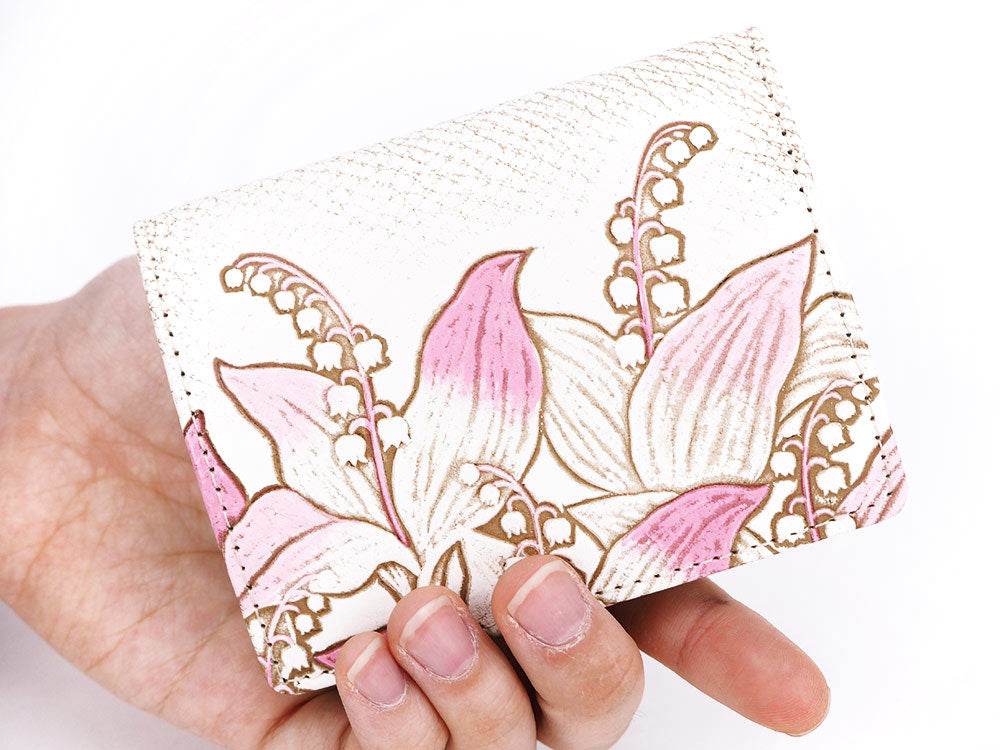 SUZURAN - Lily of the Valley (Pink) Square Coin Purse