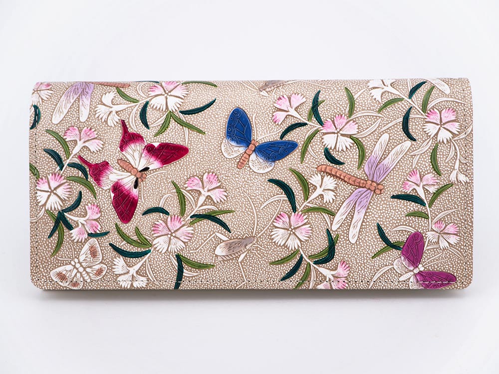 Dianthus Flowers Long Wallet
