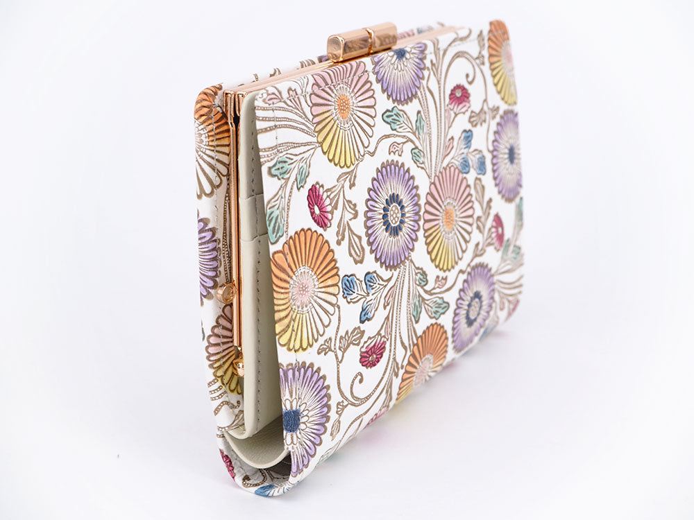 SARASAGIKU - Chrysanthemum GAMASATSU Square Billfold with Clasp