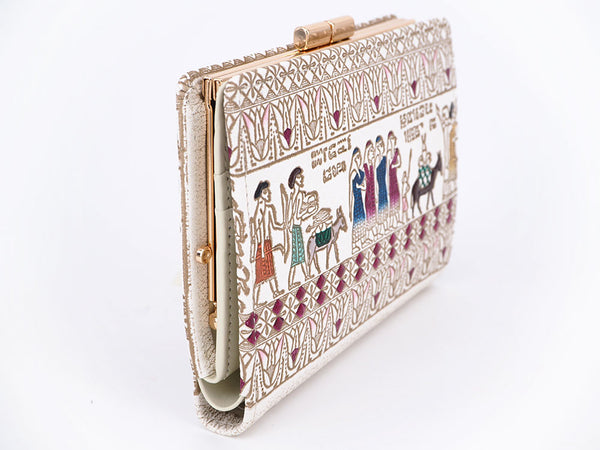 Egyptian Design (#6) GAMASATSU Square Billfold with Clasp