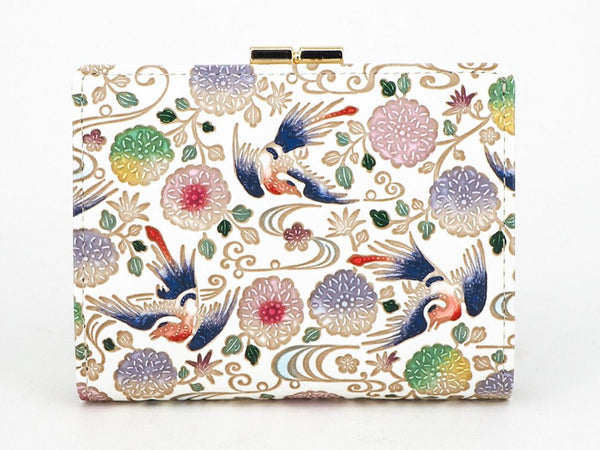 KACHO - Birds and Flowers GAMASATSU Square Billfold with Clasp