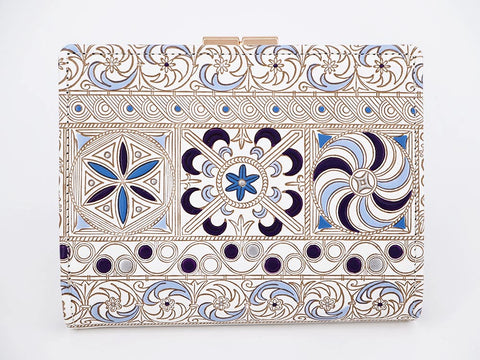 KINSHA - Persia Tiles (Purple) GAMASATSU Square Billfold with Clasp