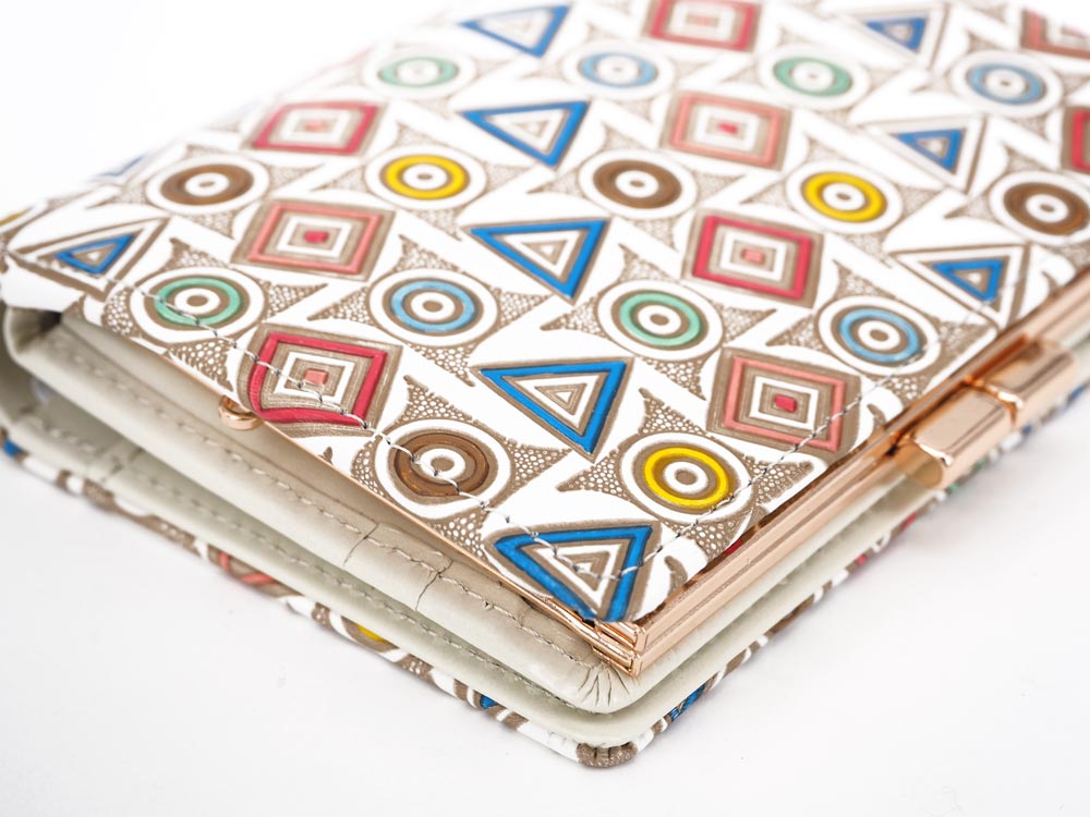 Circles, Triangles and Squares GAMASATSU Square Billfold with Clasp