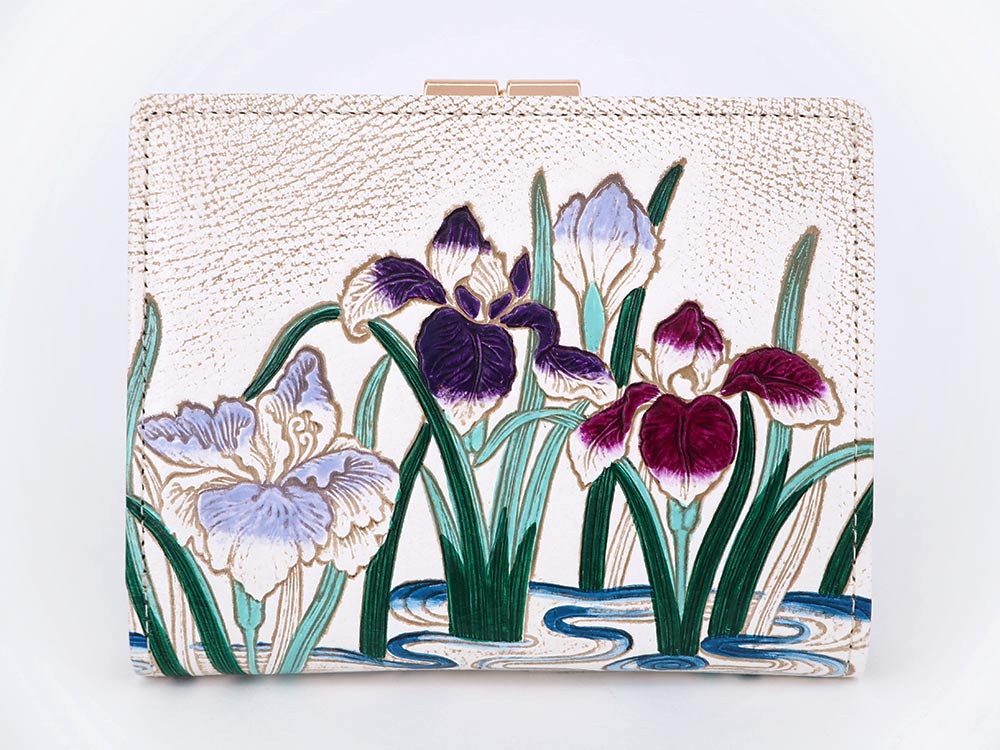 Irises GAMASATSU Square Billfold with Clasp