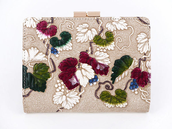Wild Grapes GAMASATSU Square Billfold with Clasp