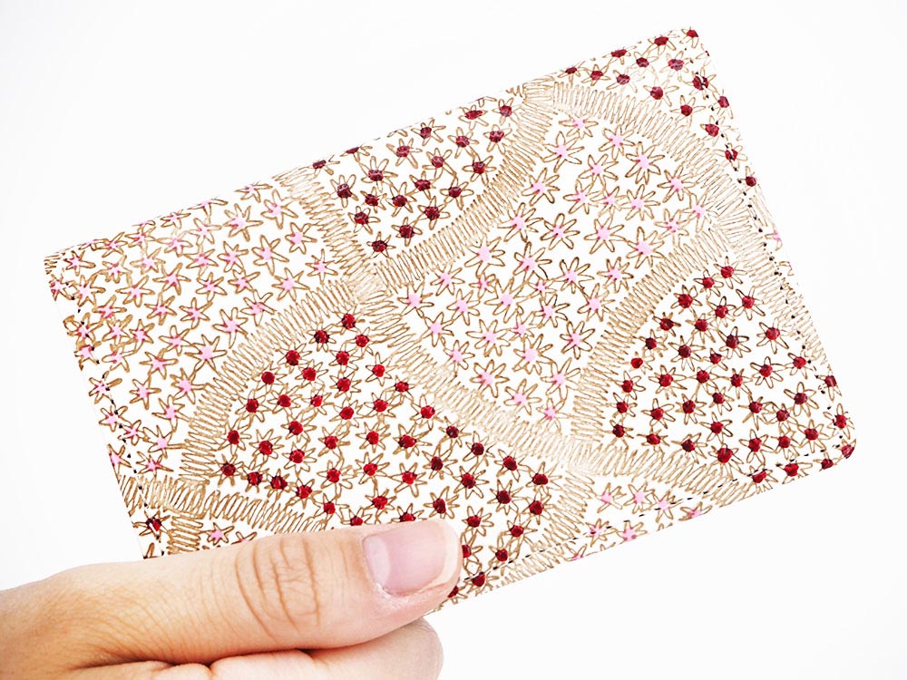 CHIRIMEN Fabric (Pink) Business Card Case