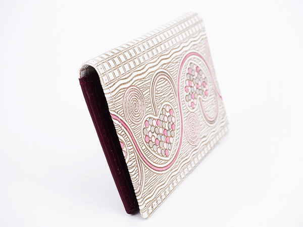 Silver Hearts (Mocha Pink) Business Card Case