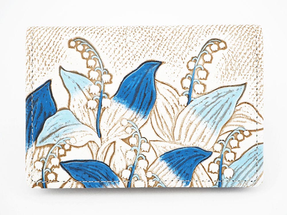 SUZURAN - Lily of the Valley (Blue) Business Card Case