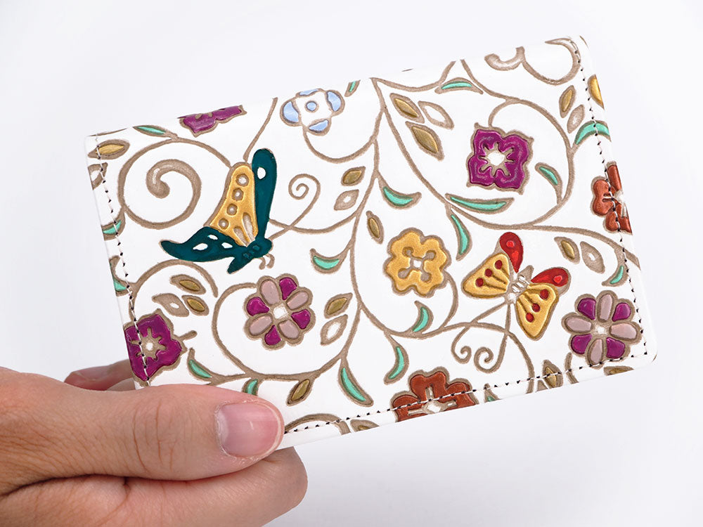 KINKARAOOBANA - Golden Flowers and Butterflies Business Card Case